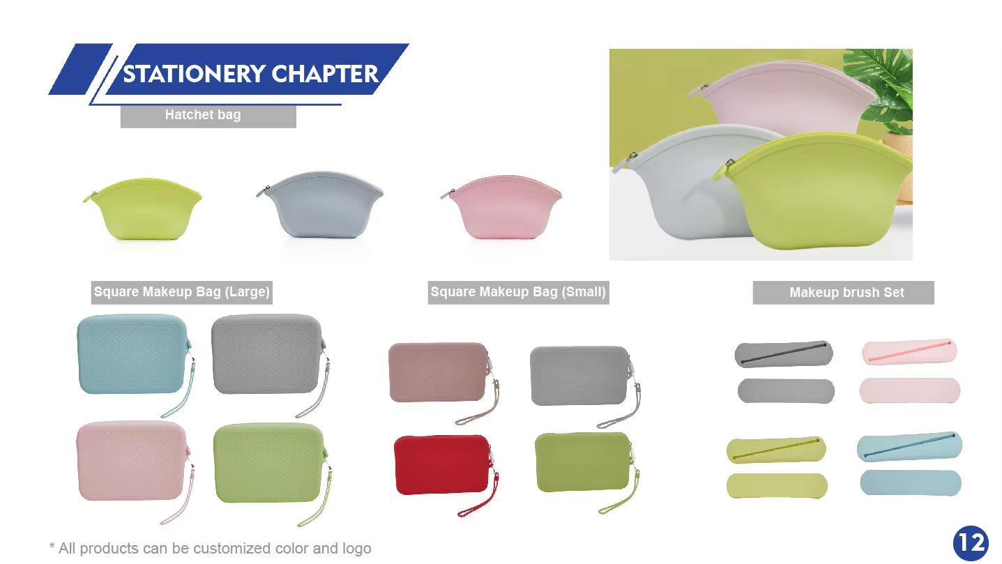 Custom Silicone Makeup Brush Holder Travel Case, Waterproof Portable Makeup Bag Custom Silicone Makeup Brush Holder Travel Case, Waterproof Portable Makeup Bag