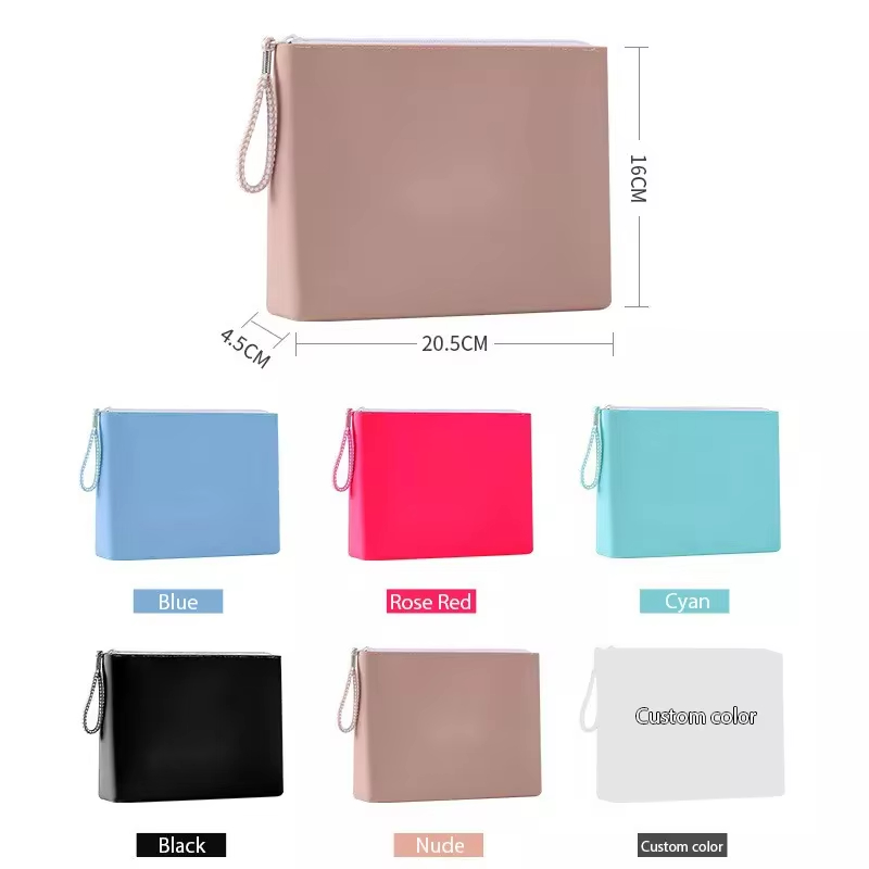 Custom Silicone Makeup Brush Holder Travel Case, Waterproof Portable Makeup Bag Custom Silicone Makeup Brush Holder Travel Case, Waterproof Portable Makeup Bag