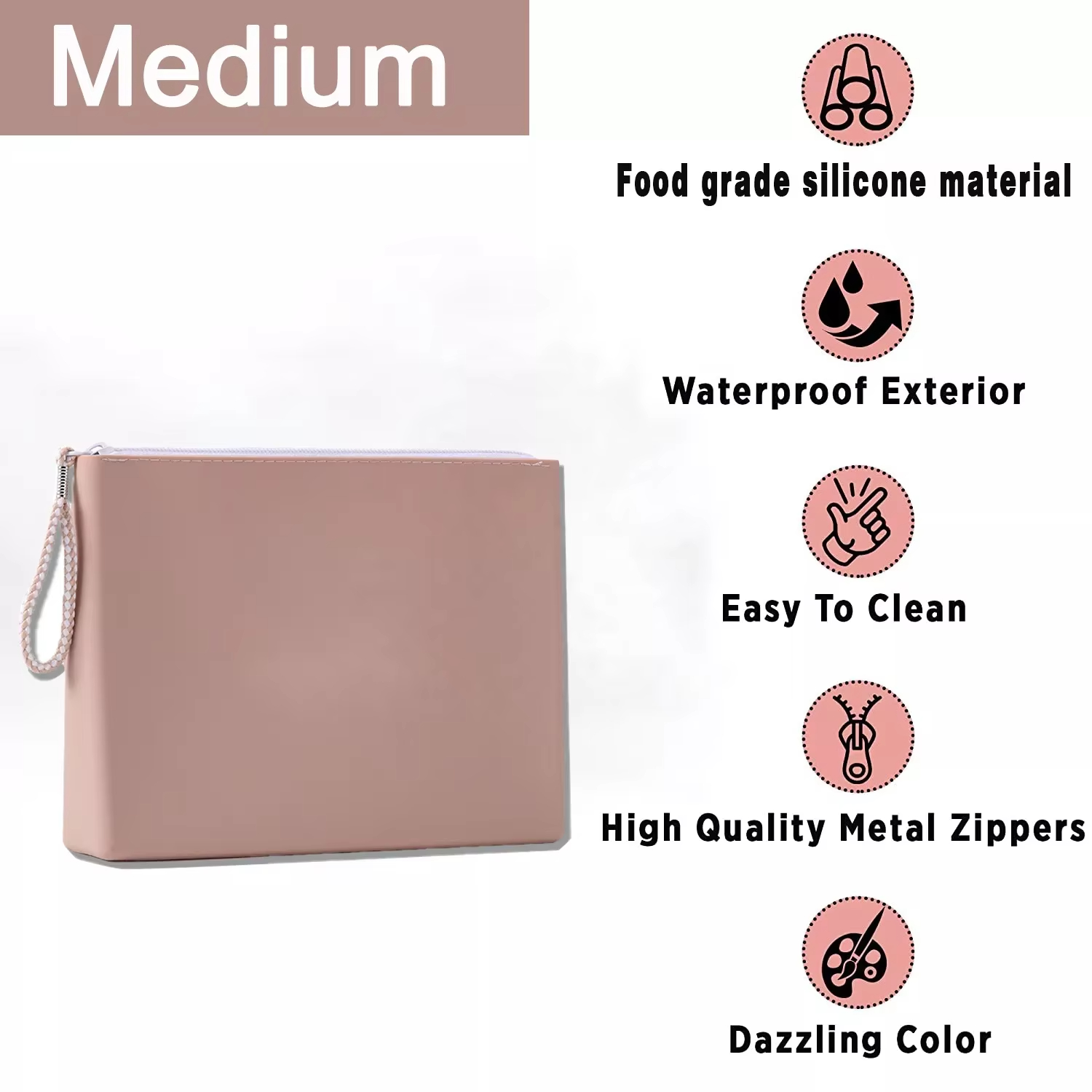 Custom Silicone Makeup Brush Holder Travel Case, Waterproof Portable Makeup Bag Custom Silicone Makeup Brush Holder Travel Case, Waterproof Portable Makeup Bag