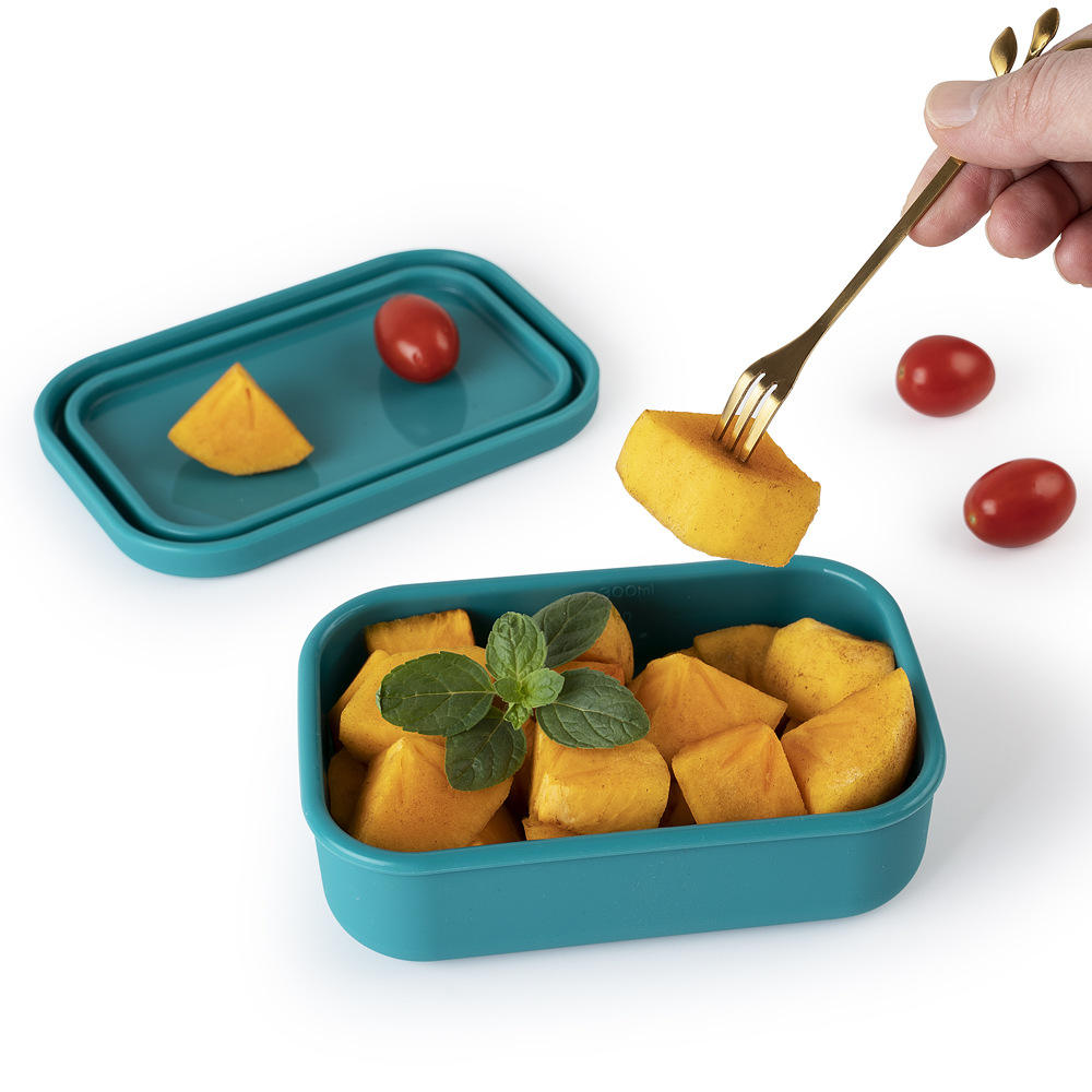 Wholesale Silicone Food Containers Reusable Fresh-keeping Box Containers For Outdoor Leisure