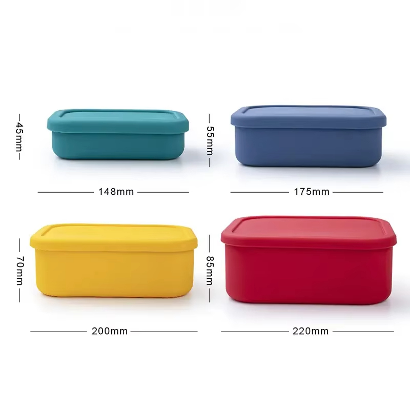 Wholesale Silicone Food Containers Reusable Fresh-keeping Box Containers For Outdoor Leisure