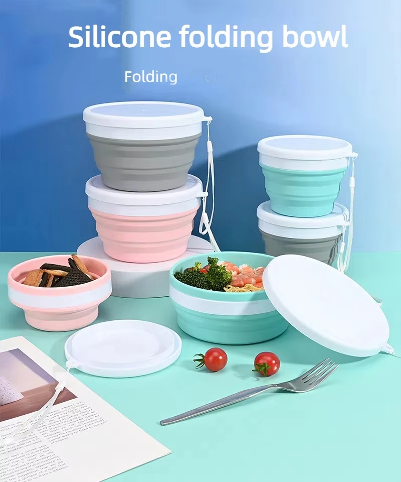 Silicone Material Reusable Folding Camping Food Containers Manufacturer