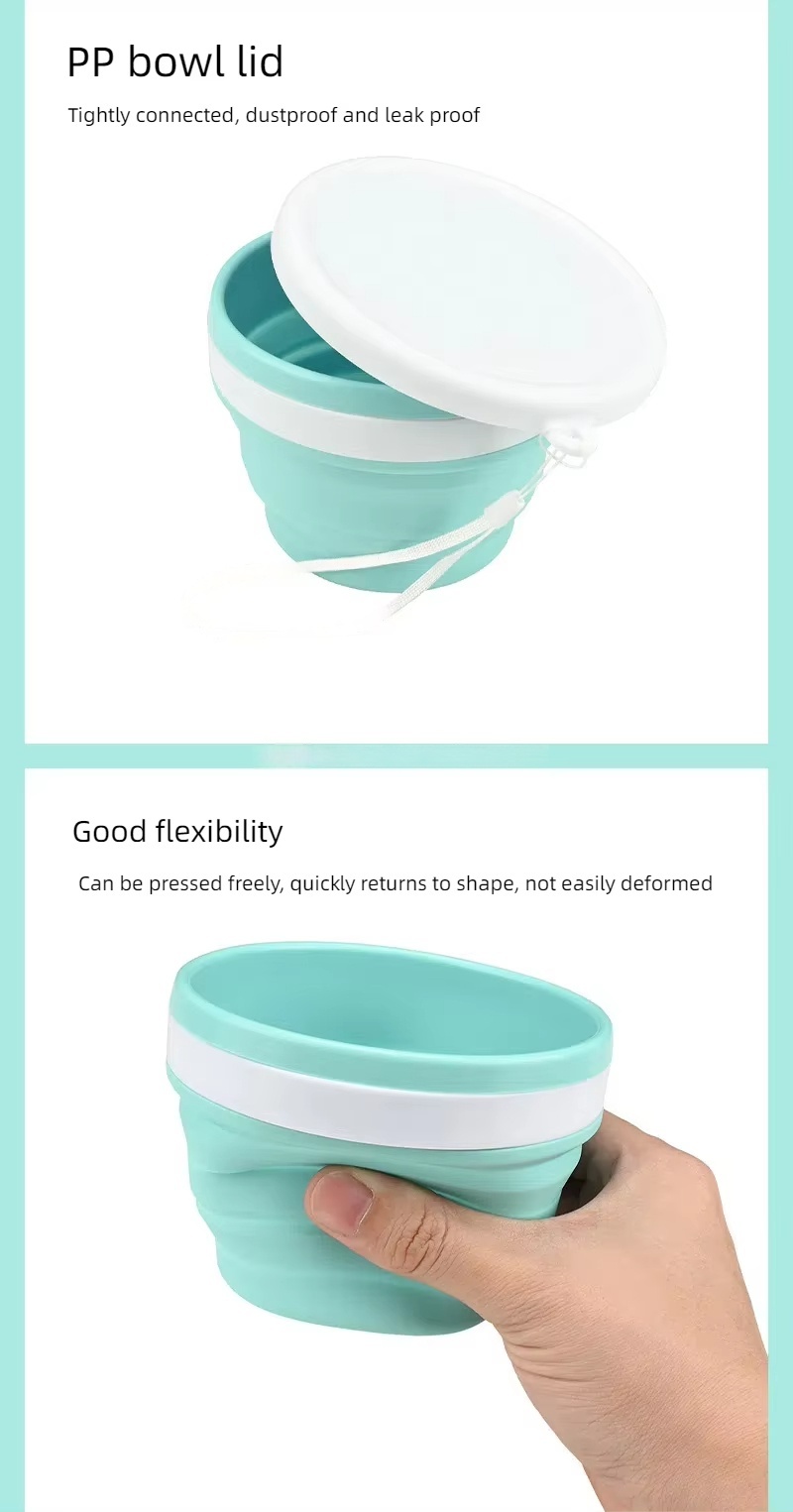 Silicone Material Reusable Folding Camping Food Containers Manufacturer