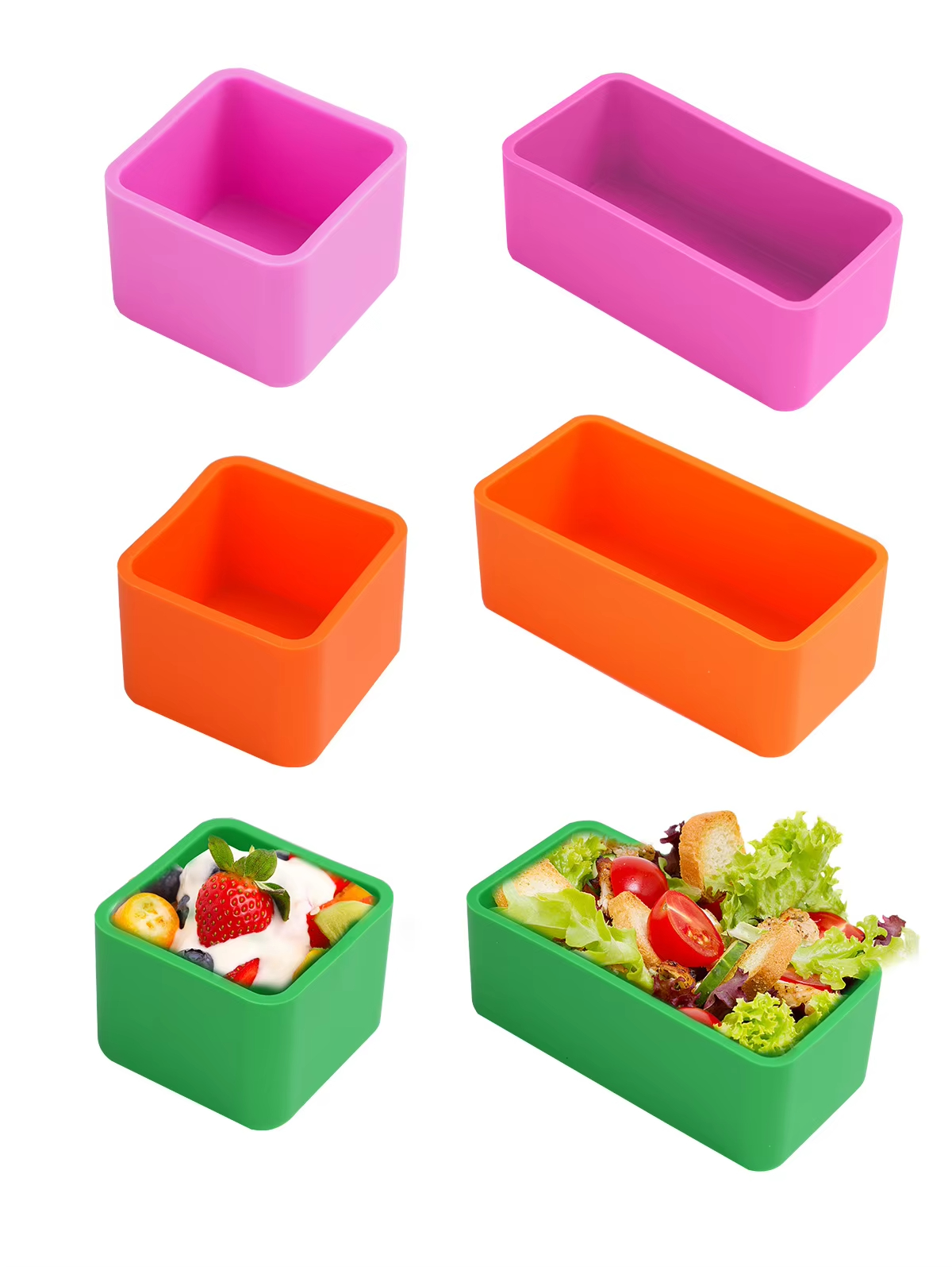 Kitchen Utensils Wholesale Square Silicone Box Bento Box Divider Picnic Box Divider Food Container Kitchen Utensils Wholesale Square Silicone Box Bento Box Divider Picnic Box Divider Food Container