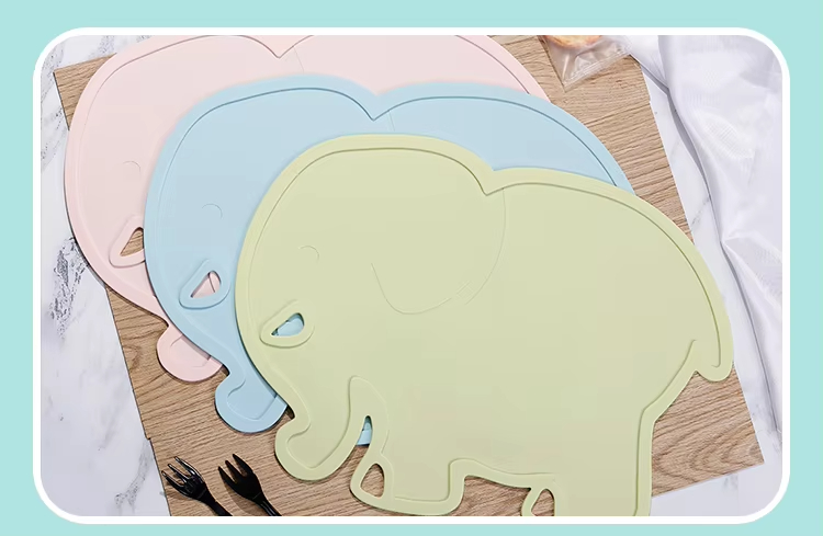 Reusable Silicone Placemats with Raised Edges Customized Food Grade Heat-Resistant Table Mats