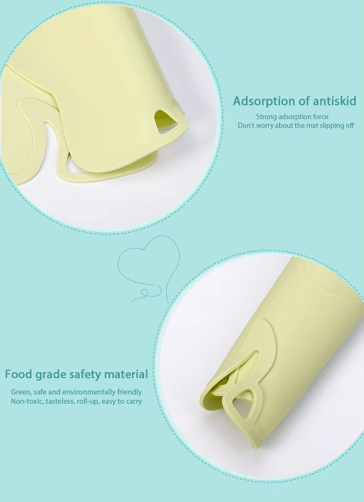 Reusable Silicone Placemats with Raised Edges Customized Food Grade Heat-Resistant Table Mats