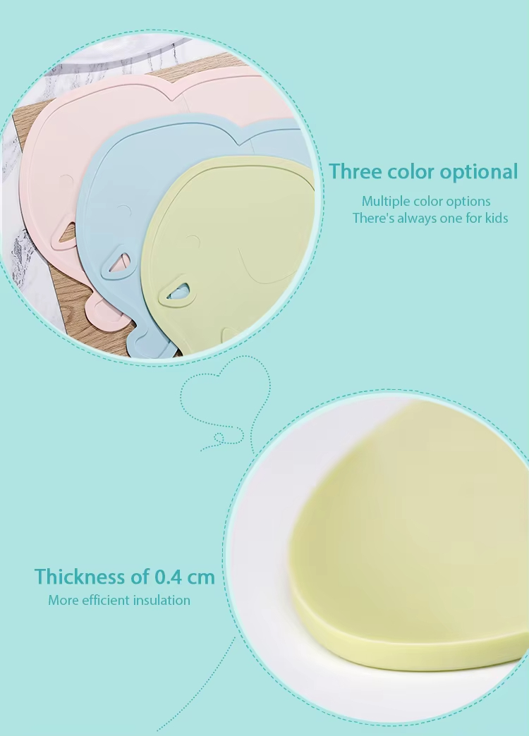 Reusable Silicone Placemats with Raised Edges Customized Food Grade Heat-Resistant Table Mats