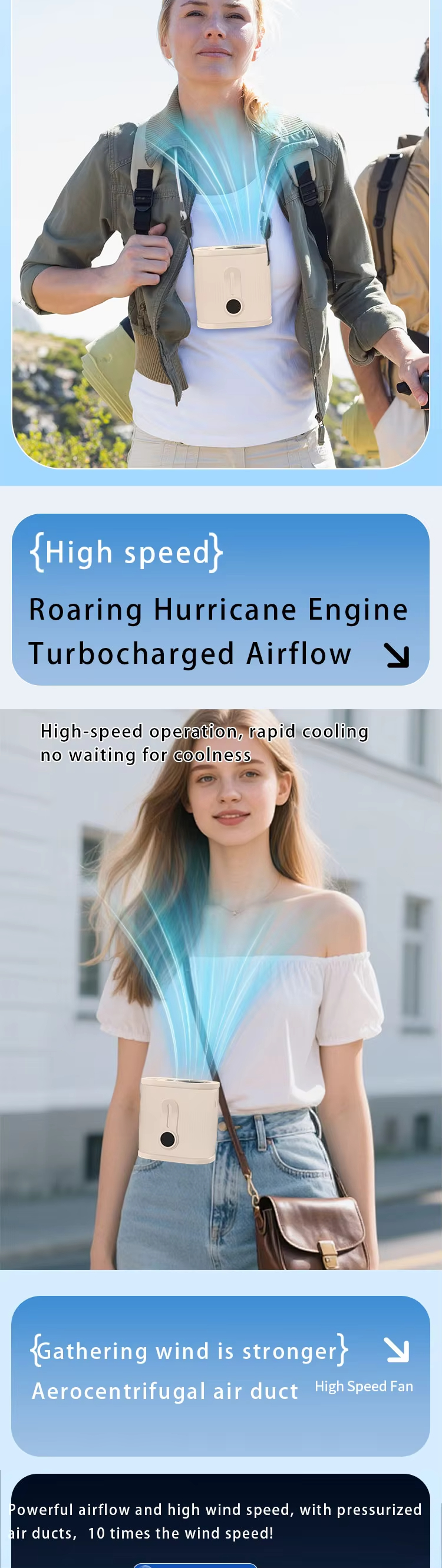 JC Mini Fans- Portable Waist Fan Rechargeable Cooling Umbrella MIni Clip Fan Supplier