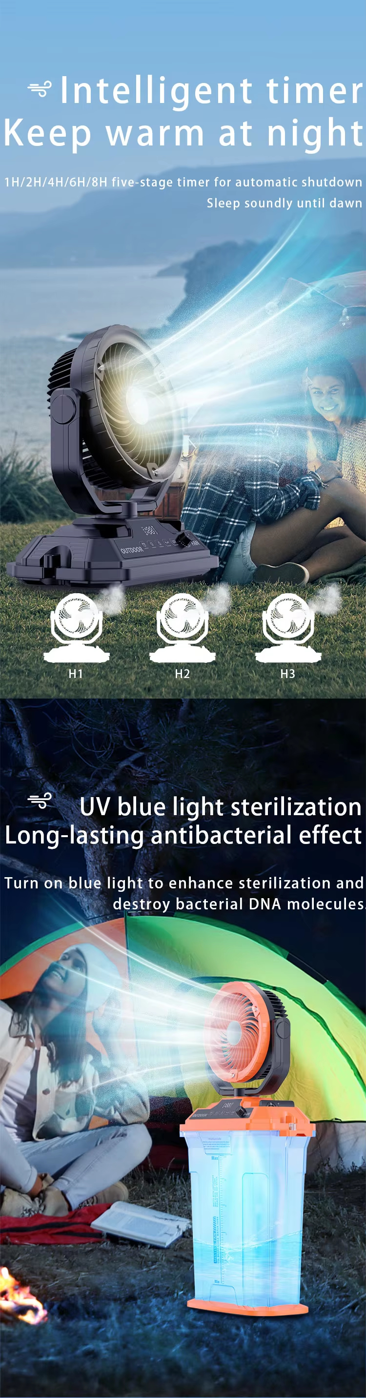 JC Mini Fans|Misting Bucket Outdoor Camping Fan |Rechargeable Cooling Fan Wholesale|11L Water Tank