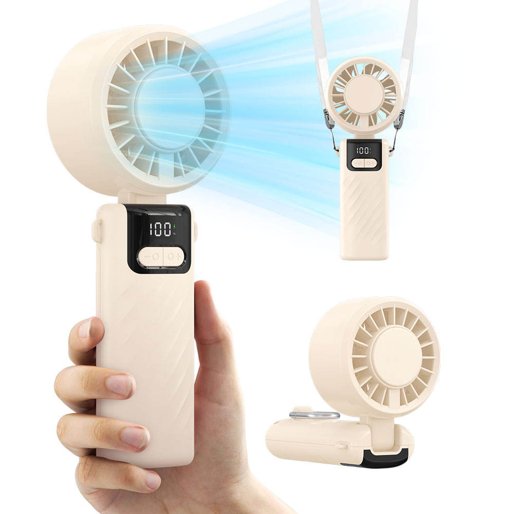 SEVEN TREASURES- foldable handheld travel and outdoor fans with 100 stepless speed