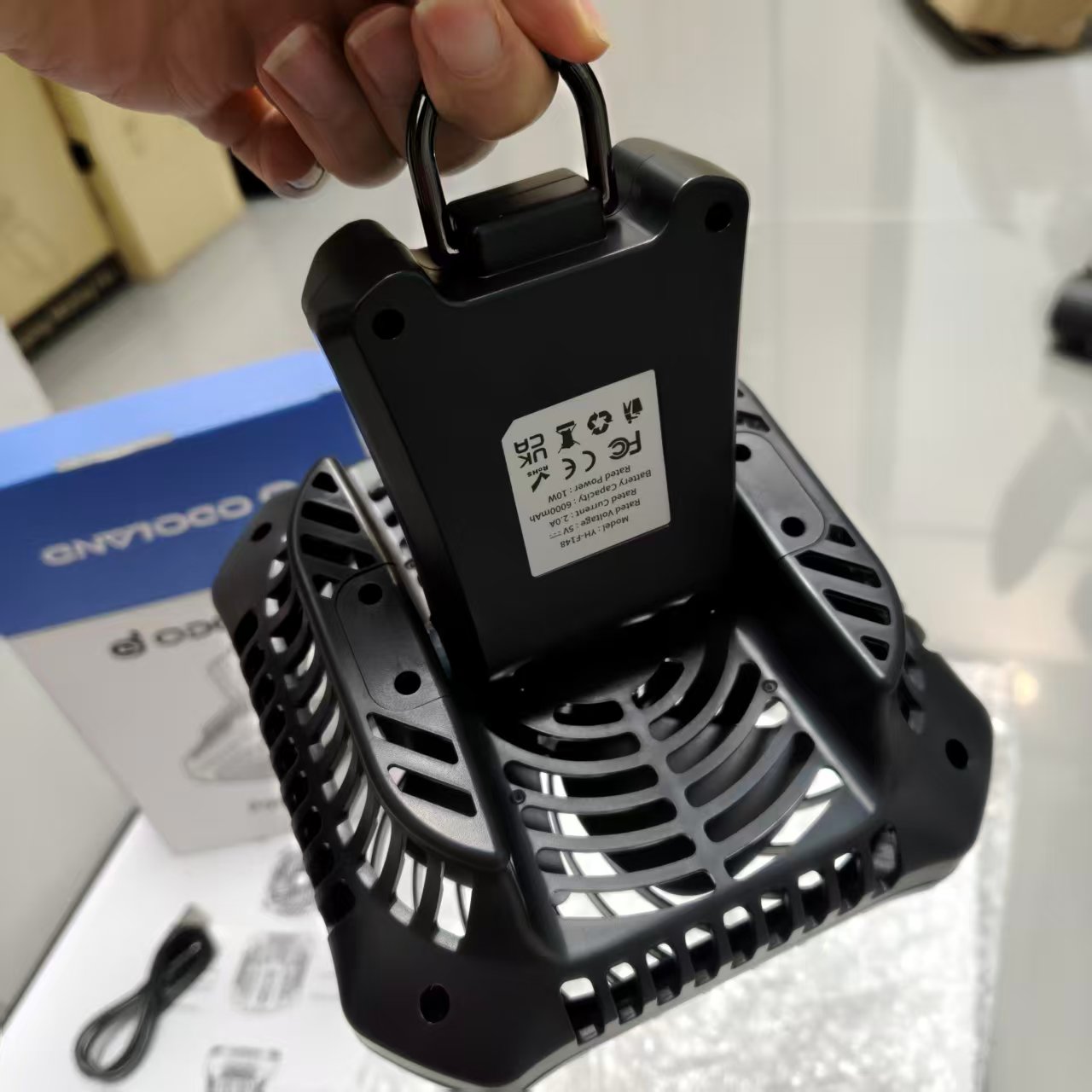 Tent Fan supplier in shenzhen |both hanging and table use design,power bank|6000mAh Tent Fan supplier in shenzhen |both hanging and table use design,power bank|6000mAh