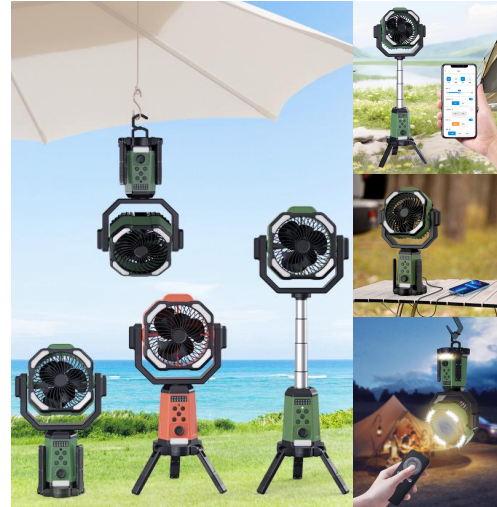 Shenzhen JC Mini Fans Factory|sola camping fan custom|misting function|20000mAh long working time