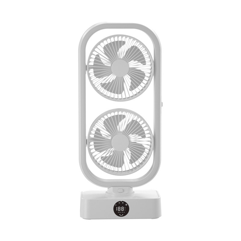 B2B Twin Tower Fans With LED Night Light |Rechargeable Power Bank Portable Outdoor Desktop Fan