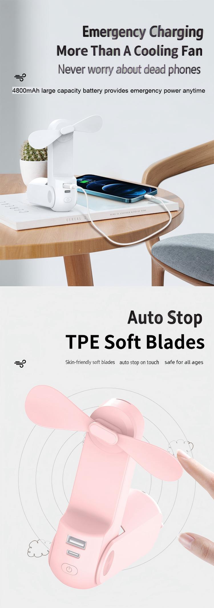 3 In 1 4800mAh Mini Handheld Fan Portable USB Desk Fan with Power Bank Flashlight for Travel Office 3 In 1 4800mAh Mini Handheld Fan Portable USB Desk Fan with Power Bank Flashlight for Travel Office