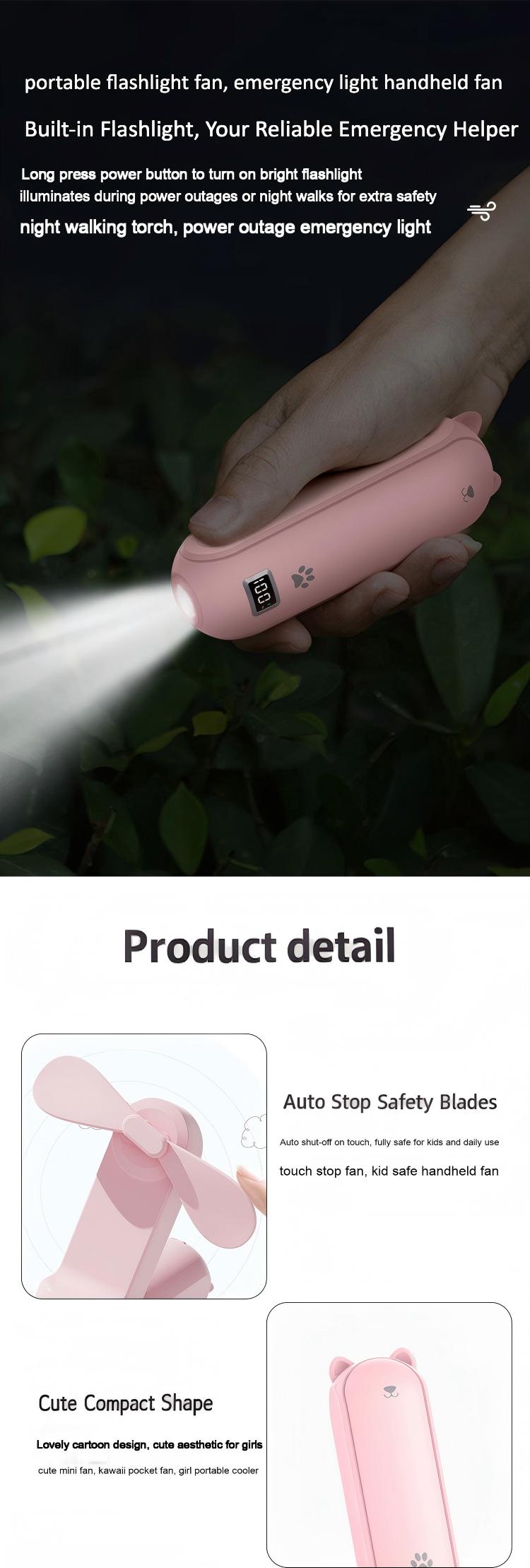 3 In 1 4800mAh Mini Handheld Fan Portable USB Desk Fan with Power Bank Flashlight for Travel Office 3 In 1 4800mAh Mini Handheld Fan Portable USB Desk Fan with Power Bank Flashlight for Travel Office