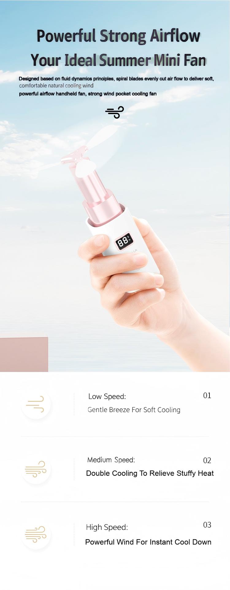 New Lipstick Mini Fan, 2000mAh Quiet Pocket Fan with Flashlight & Power Bank YH-F027 New Lipstick Mini Fan, 2000mAh Quiet Pocket Fan with Flashlight & Power Bank YH-F027