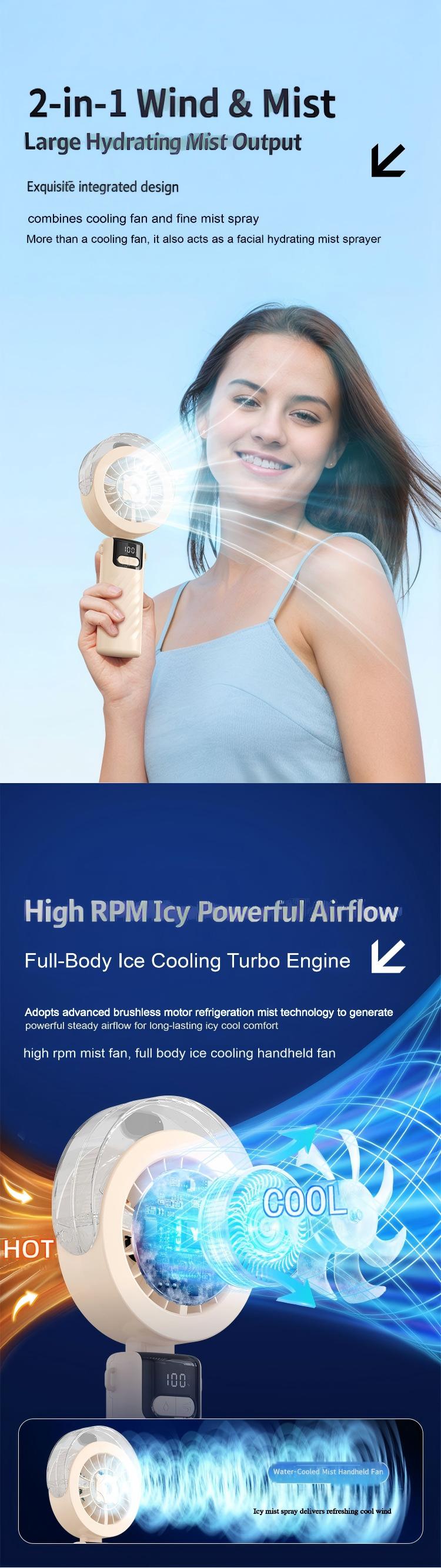 JC Mist Handheld Cooling Fan Wholesale 100 Speed Foldable Portable Spray Mini Air Cooler Fan JC Mist Handheld Cooling Fan Wholesale 100 Speed Foldable Portable Spray Mini Air Cooler Fan