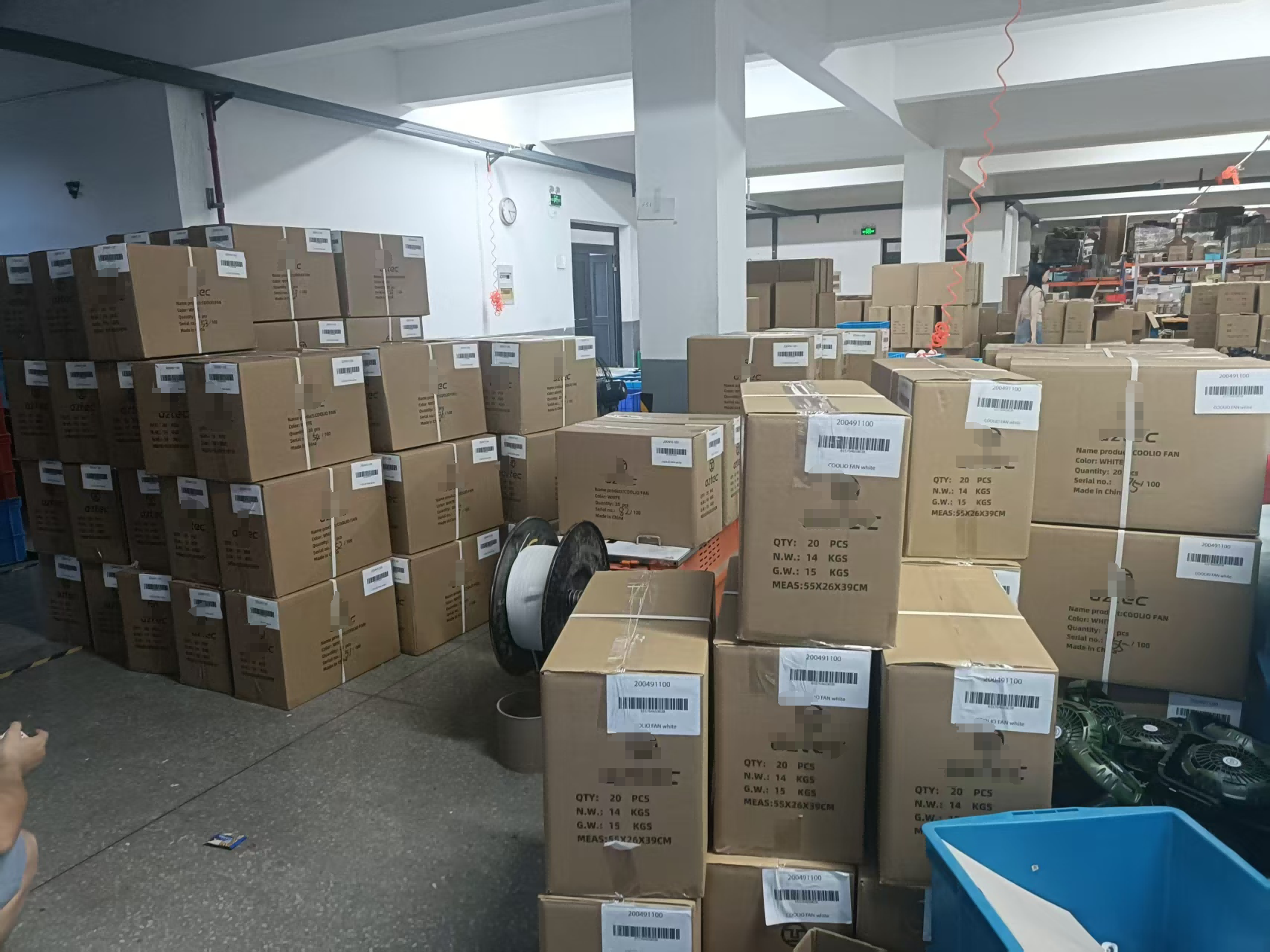 camping fan light quality check at JC Cooling Essentials warehouse