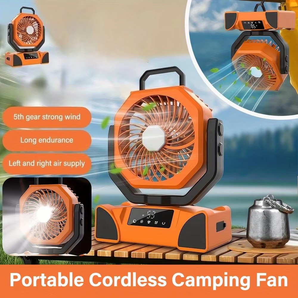 Bulk Portable Cordless Camping Fan with LED Light 5 Speeds 270° Rotation for Car Outdoor Fishing Use Bulk Portable Cordless Camping Fan with LED Light 5 Speeds 270° Rotation for Car Outdoor Fishing Use