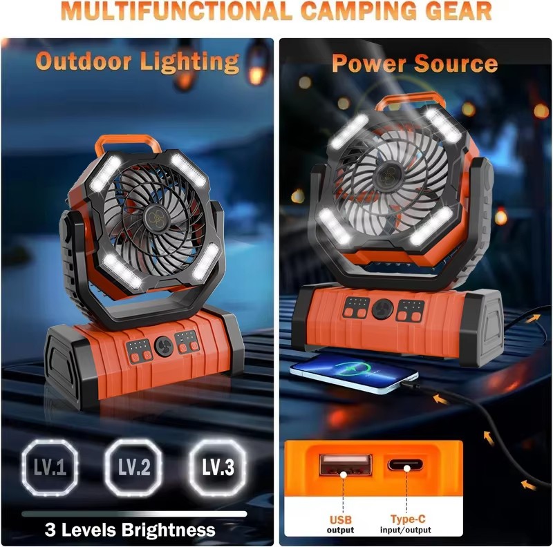 OEM 20000mAh Camping Fan with LED Light and Remote Control 7 Day Runtime for Outdoor Tent Travel OEM 20000mAh Camping Fan with LED Light and Remote Control 7 Day Runtime for Outdoor Tent Travel