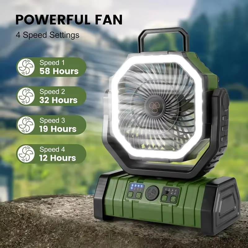 20000mAh Camping Fan Supplier OEM LED Light Remote Control for Outdoor Tent Car and RV