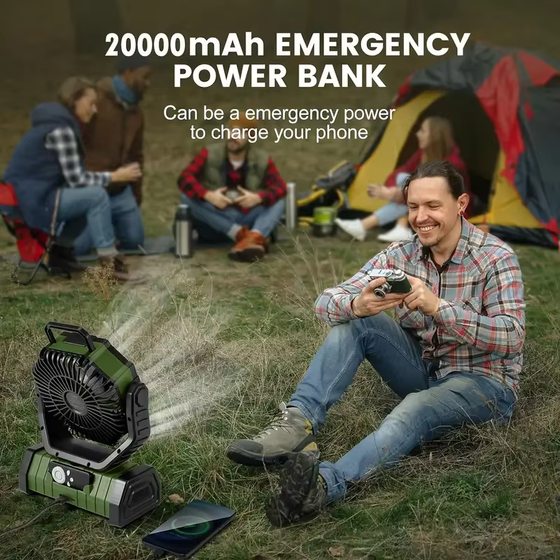 20000mAh Camping Fan Supplier OEM LED Light Remote Control for Outdoor Tent Car and RV