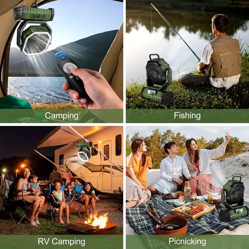 20000mAh Camping Fan Supplier OEM LED Light Remote Control for Outdoor Tent Car and RV