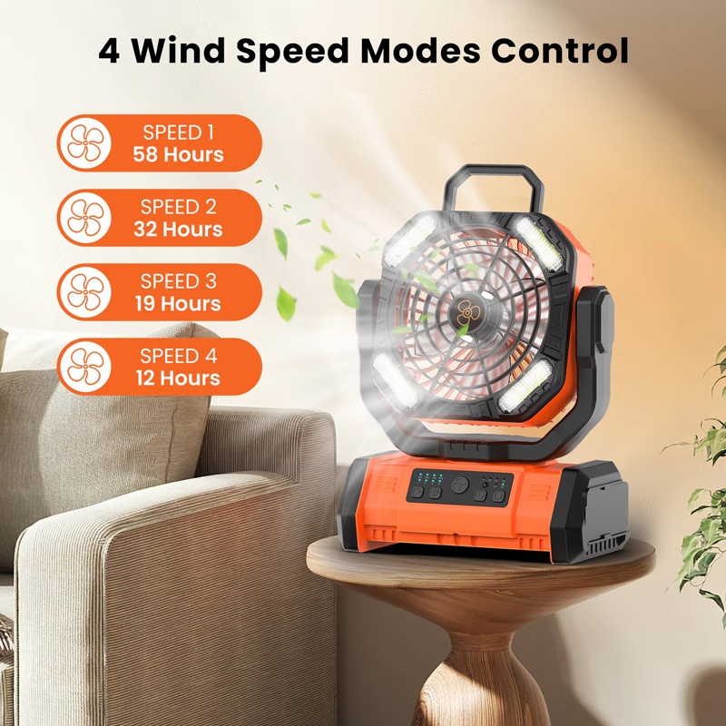 20000mAh Camping Fan Wholesale ODM LED Light Remote Control for Outdoor Tent Car and RV