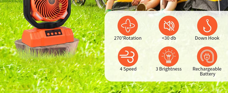 10000mAh Camping Fan Bulk Customized LED Light Remote Control for Outdoor Tent Car and RV
