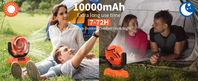 10000mAh Camping Fan Bulk Customized LED Light Remote Control for Outdoor Tent Car and RV