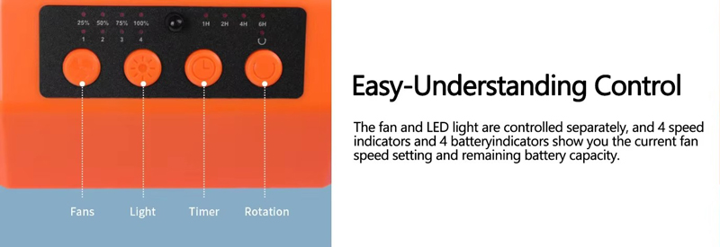 10000mAh Camping Fan Bulk Customized LED Light Remote Control for Outdoor Tent Car and RV