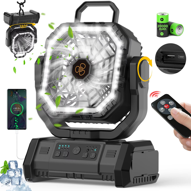 20000mAh Camping Fan Wholesale ODM LED Light Remote Control for Outdoor Tent Car and RV 20000mAh Camping Fan Wholesale ODM LED Light Remote Control for Outdoor Tent Car and RV