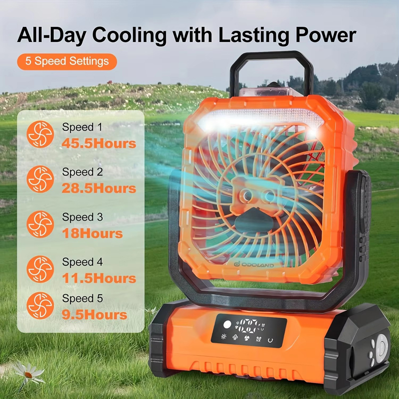 20000mAh 3 in 1 Camping Fan Humidifier Supplier OEM Night Light Remote LED Misting Outdoor Tent RV
