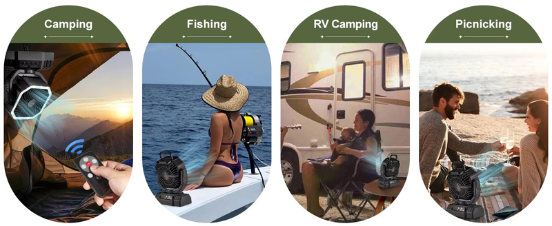 Wholesale Customized Camping Fan LED Light Remote 4 Speed 30H Battery USB Type C for Outdoor Tent RV Wholesale Customized Camping Fan LED Light Remote 4 Speed 30H Battery USB Type C for Outdoor Tent RV