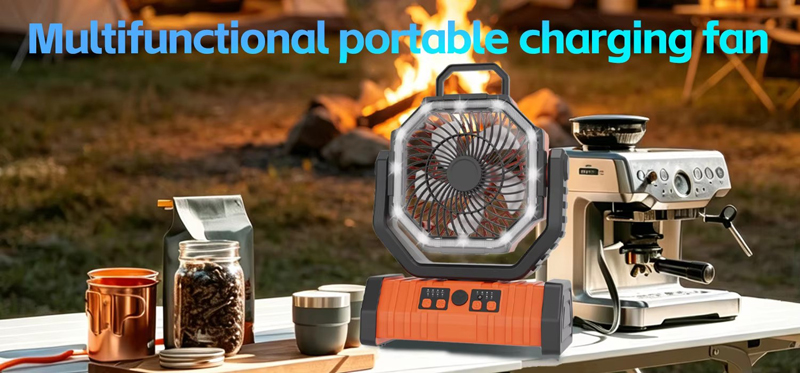 Supplier OEM Camping Fan 20000mAh LED Light Remote 4 Speed Timer 68H Runtime for Outdoor Tent RV Car