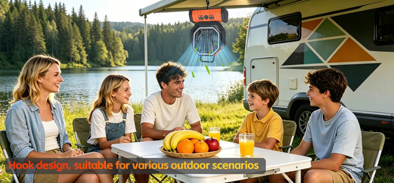 Supplier OEM Camping Fan 20000mAh LED Light Remote 4 Speed Timer 68H Runtime for Outdoor Tent RV Car