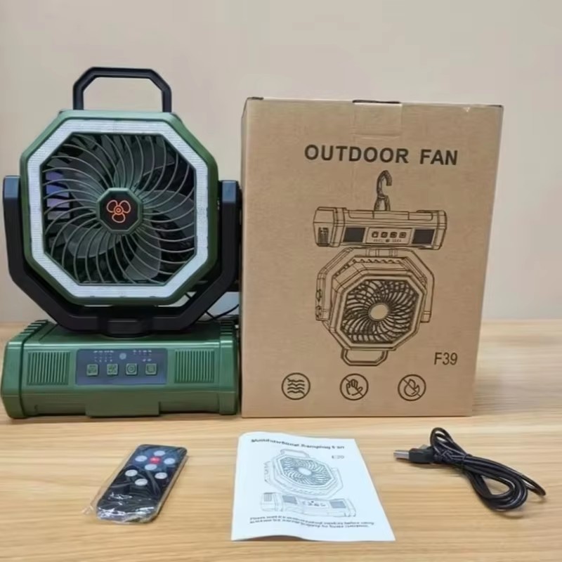 Wholesale Customized Camping Fan 20000mAh LED Light Remote 4 Speed 58H Runtime for Outdoor Tent RV