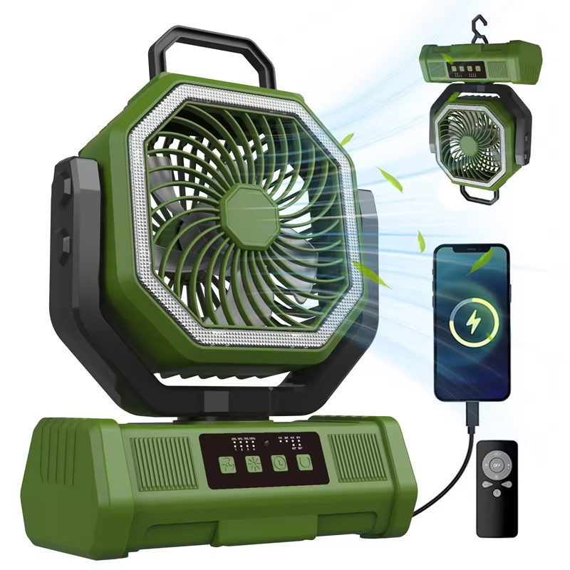 Wholesale Customized Camping Fan 20000mAh LED Light Remote 4 Speed 58H Runtime for Outdoor Tent RV