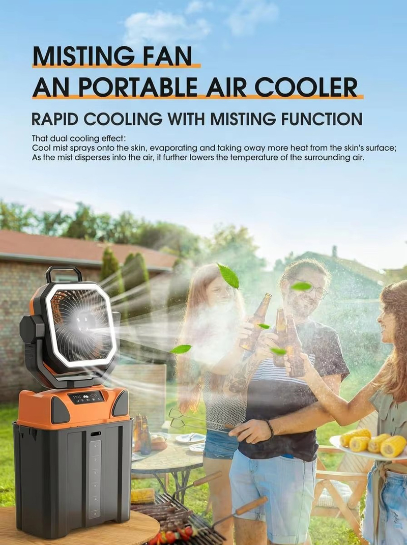 Wholesale Customized Misting Camping Fan 20000mAh 6L Tank LED Light Remote for Outdoor Tent RV Wholesale Customized Misting Camping Fan 20000mAh 6L Tank LED Light Remote for Outdoor Tent RV