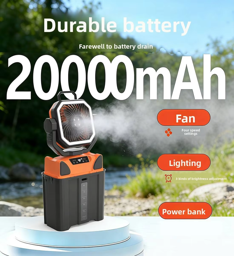 Wholesale Customized Misting Camping Fan 20000mAh 6L Tank LED Light Remote for Outdoor Tent RV Wholesale Customized Misting Camping Fan 20000mAh 6L Tank LED Light Remote for Outdoor Tent RV