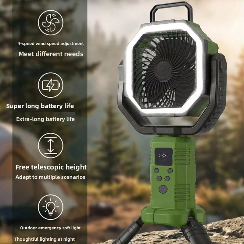 Wholesale Customized Camping Fan Telescopic Tripod LED Light 4 Speed for Outdoor Tent RV Patio Wholesale Customized Camping Fan Telescopic Tripod LED Light 4 Speed for Outdoor Tent RV Patio