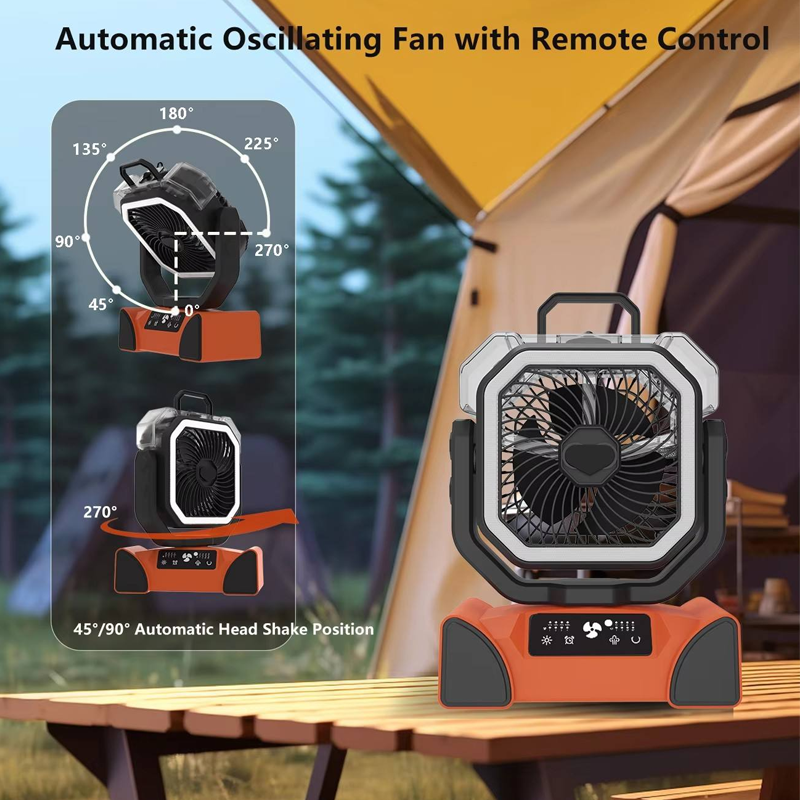 Wholesale Customized Misting Camping Fan 40000mAh Power Bank LED Light Remote for Outdoor Tent RV