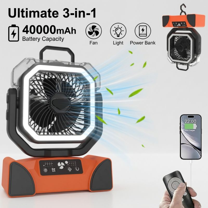 Wholesale Customized Misting Camping Fan 40000mAh Power Bank LED Light Remote for Outdoor Tent RV Wholesale Customized Misting Camping Fan 40000mAh Power Bank LED Light Remote for Outdoor Tent RV