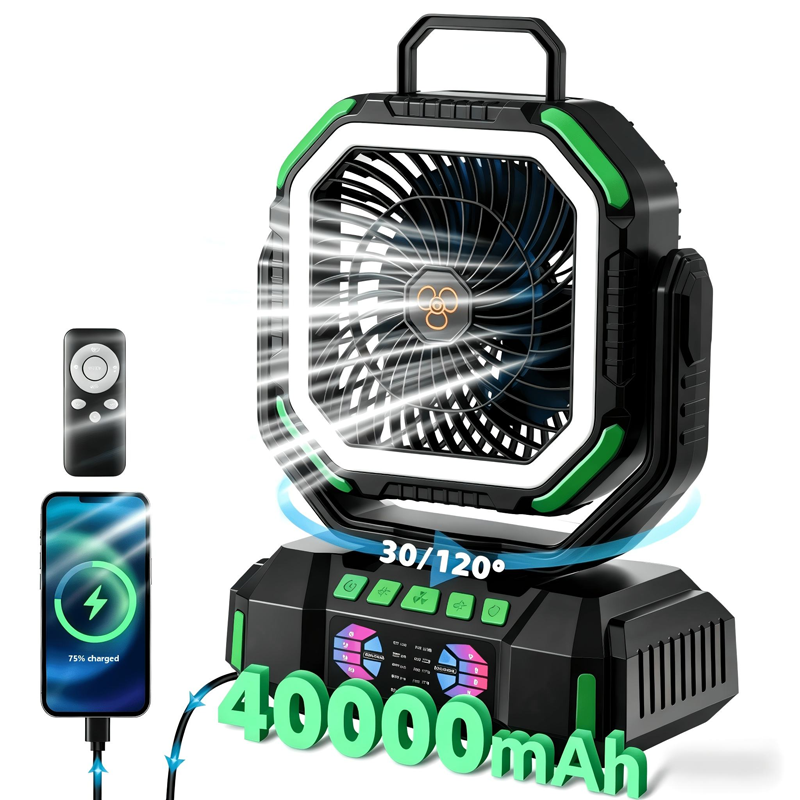 Bulk OEM Camping Fan 40000mAh Dual Motor LED Light Remote Power Bank for Outdoor Tent RV Bulk OEM Camping Fan 40000mAh Dual Motor LED Light Remote Power Bank for Outdoor Tent RV