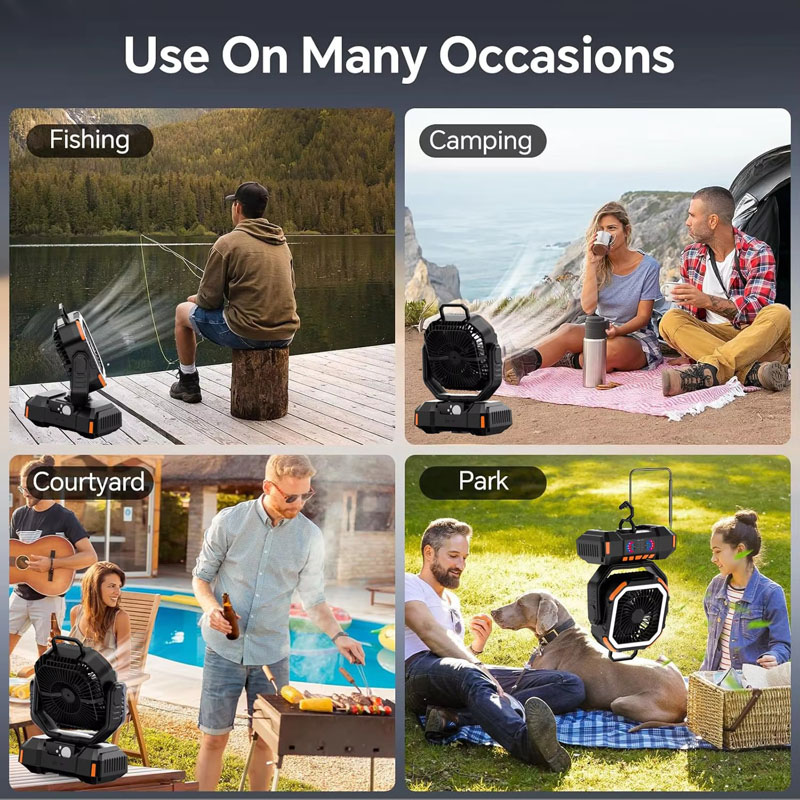 Bulk OEM Camping Fan 40000mAh Dual Motor LED Light Remote Power Bank for Outdoor Tent RV Bulk OEM Camping Fan 40000mAh Dual Motor LED Light Remote Power Bank for Outdoor Tent RV