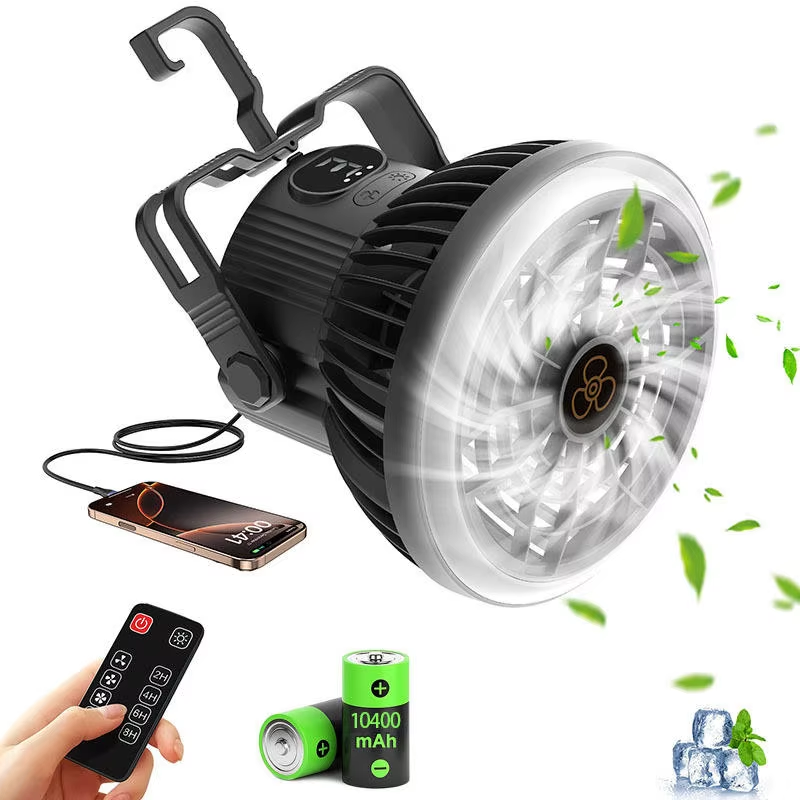 Export Customized Camping Fan 10400mAh LED Ring Light Remote Power Bank for Outdoor Tent RV Export Customized Camping Fan 10400mAh LED Ring Light Remote Power Bank for Outdoor Tent RV