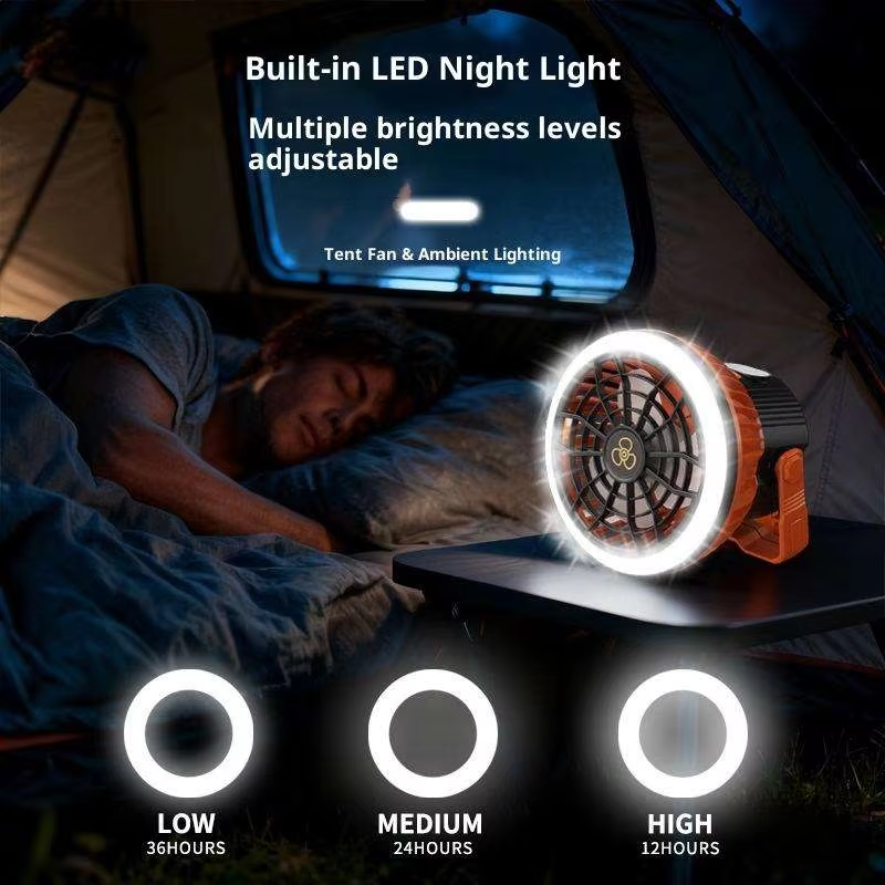 Export Customized Camping Fan 10400mAh LED Ring Light Remote Power Bank for Outdoor Tent RV Export Customized Camping Fan 10400mAh LED Ring Light Remote Power Bank for Outdoor Tent RV