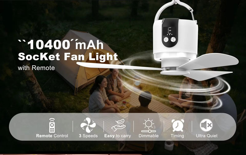 Bulk OEM Hanging Camping Fan 15600mAh LED Light Remote Timer for Outdoor Tent RV Car Bulk OEM Hanging Camping Fan 15600mAh LED Light Remote Timer for Outdoor Tent RV Car