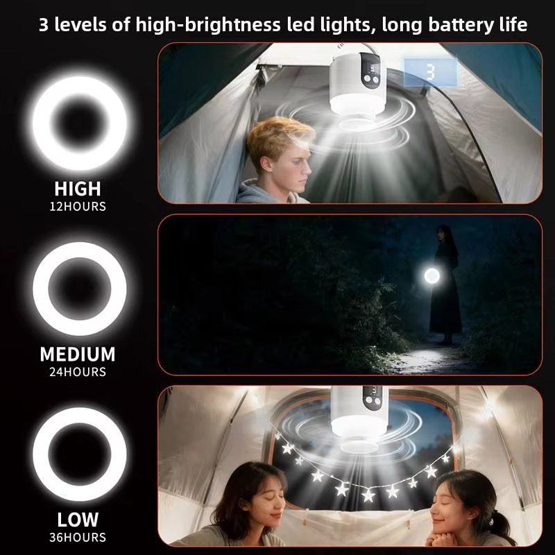 Bulk OEM Hanging Camping Fan 15600mAh LED Light Remote Timer for Outdoor Tent RV Car Bulk OEM Hanging Camping Fan 15600mAh LED Light Remote Timer for Outdoor Tent RV Car