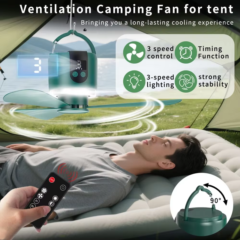 Bulk OEM Hanging Camping Fan 15600mAh LED Light Remote Timer for Outdoor Tent RV Car Bulk OEM Hanging Camping Fan 15600mAh LED Light Remote Timer for Outdoor Tent RV Car